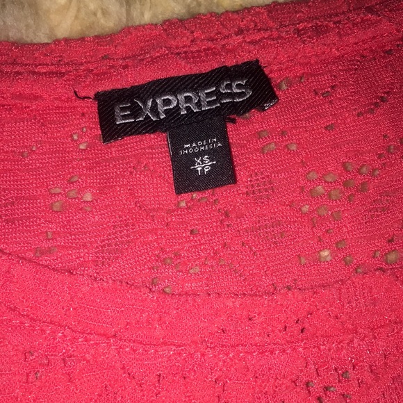 Pink/ Coral Express Floral Lace Top - Picture 3 of 7